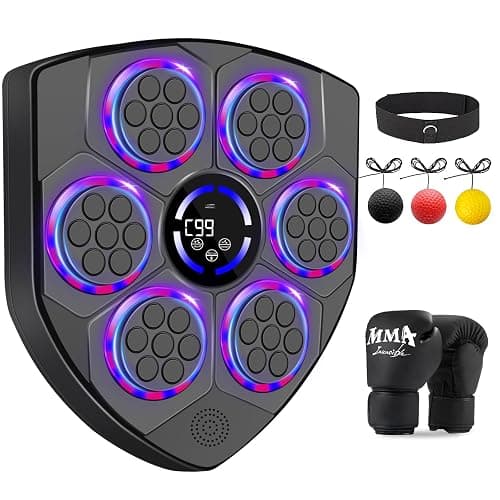 YORWHIN Smart Music Boxing Machine for Adults and Kids, Bluetooth Boxing Equipment with Boxing Gloves, Wall Mounted Electronic Punching Machine for Home Gym Workout Indoor - Image 1