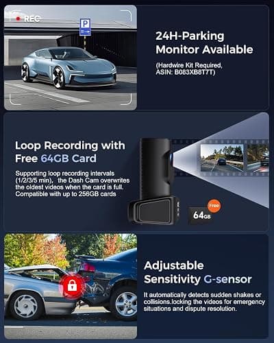 OVAMAN K600 4k Dash Cam Front and Rear, 3.59" IPS Screen, Built-in GPS 5G WiFi Dash Camera for Cars with App, UHD 2160P Night Vision Free 64G SD Card, 170° Wide Angle, HDR, 24H Parking Mode thumbnail 9