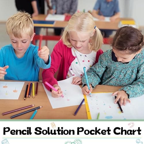 Sabary Pencil Parking Pocket Chart Pencil Dispenser Organizer Holder Nylon Fabric with Grommets and Magnetic Strip for Kids Teachers Classroom School Storage Supplies(Fresh) thumbnail 6