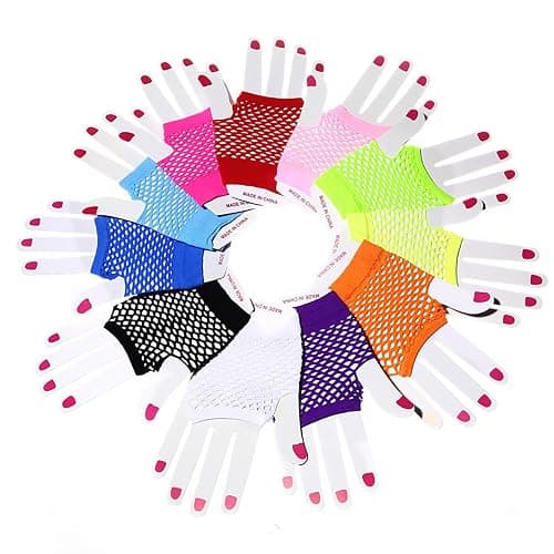OTPEH Short Fishnet Gloves Fingerless For Women Fish Net Mesh Emo Goth 80s Scene Accessories thumbnail 4