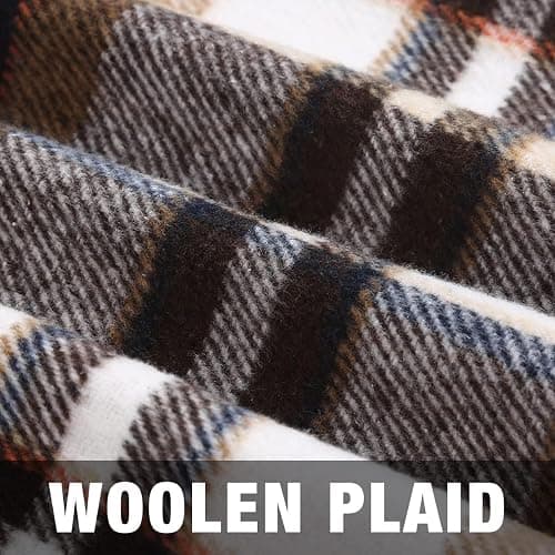 IDEALSANXUN Plaid Skirts for Women Fall Winter Knee Length Pencil Wool Skirt with Slit thumbnail 5