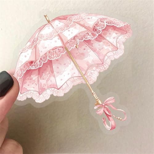 50pcs Transparent Pink Aesthetic Stickers,Vintage Coquette Sticker Girl's Love Waterproof PET Sticker for Scrapbook Journaling Photo Album Collage Card Girl's Romantic Stickers for Girl and Woman thumbnail 4