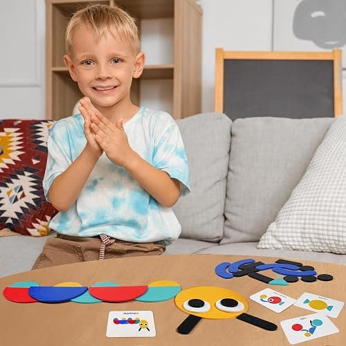 LiKee Open Ended Wooden Shape Puzzles (36 Blocks&60 Cards) for Toddlers 3+ Years Old, Montessori Development Toys Preschool Education Activity Travel Toy Board Games for Kids 4-8 Yrs thumbnail 2