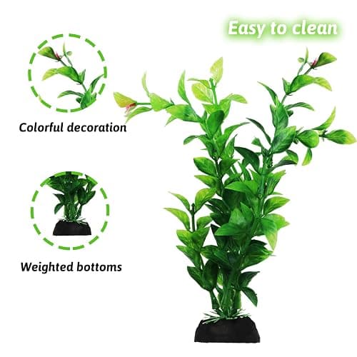 PietyPet Fish Tank Accessories Green Plants, 10pcs Green Fish Tank Decorations, Aquarium Decor Plastic Plants thumbnail 3
