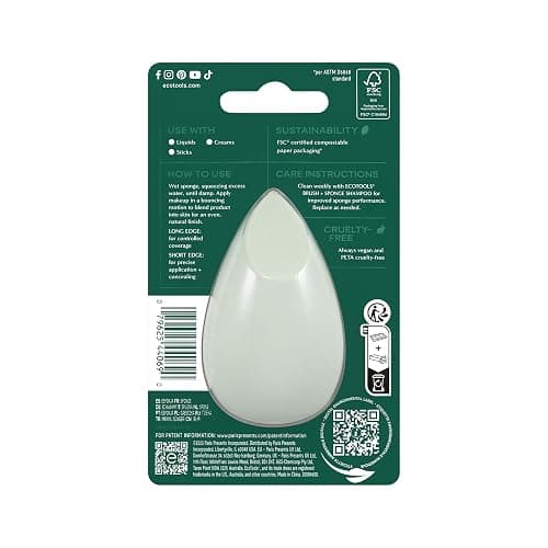 EcoTools Blurring Blender Makeup Sponge, Makeup Blending Sponge For Blurred Skin, For Liquid & Cream Foundation, Cloud Coverage Memory Foam, Eco Friendly, Latex Free, Cruelty-Free & Vegan 1 Count thumbnail 16