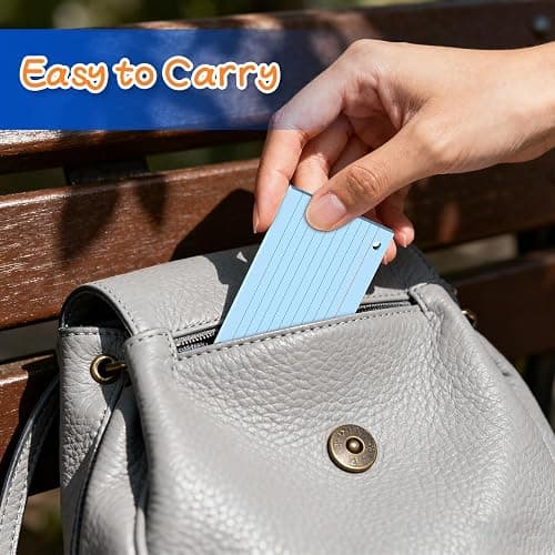 250 Count Colored Index Cards 3 x 5 Inch, Lined Flash Cards with Key Ring, Ruled Note Cards for Office Use, Portable Note Taking Study Flashcards for Home and School thumbnail 4