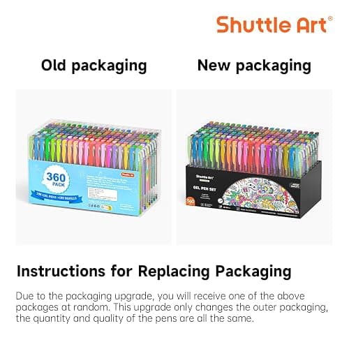 Shuttle Art 360 Pack Gel Pens Set, 180 Colors Gel Pen Set Plus 180 Color Refills Perfect for Adult Coloring Books Doodling Drawing Art Markers thumbnail 8