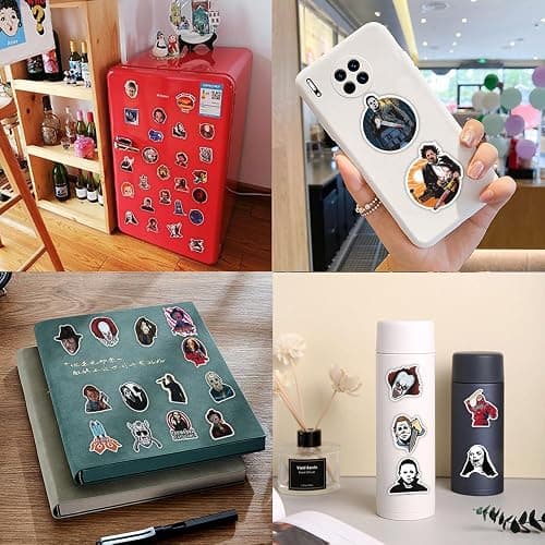 200 PCS Horror Stickers, Horror Movies Stickers, Waterproof Vinyl Scary Movie Spooky Party Decorations Halloween Gifts Sticker for Laptop Water Bottle Bumper Helmet Journal Phone thumbnail 4