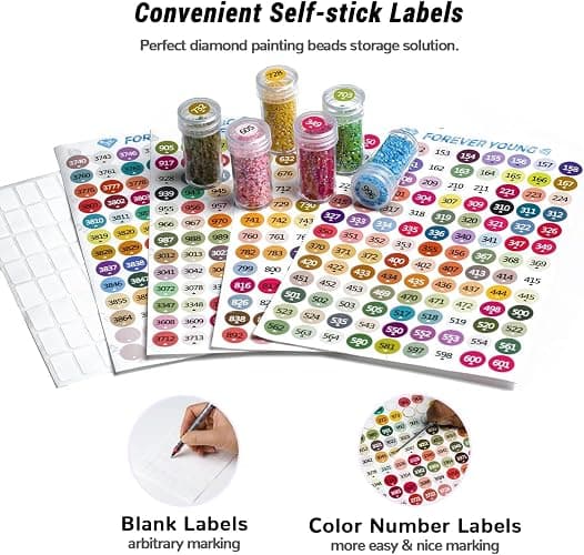 Diamond Painting Storage Containers - 2 Packs 60 Jars Bead Organizer With Labels for Art Accessories and Diamond Dots thumbnail 2