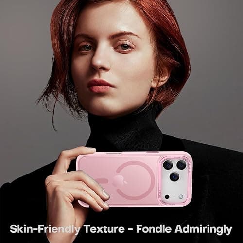 Newfuture Magnetic for iPhone 17 Pro Max Case Matte Shockproof, Tender Pink | Military Drop Protection, Slim Matte Anti-Fingerprint, Compatible with Magsafe, Camera Guard, Translucent Protective Cover thumbnail 7