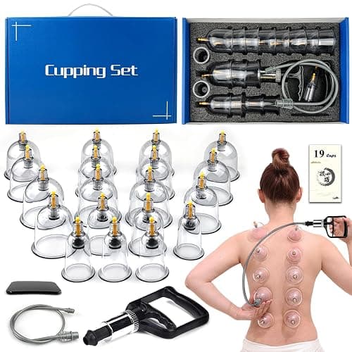 DEFUNX Cupping Therapy Set, 19 Cups Cupping Kit for Massage Therapy, Cupping Set with Pump for Back Massage, Pain Relief, Physical Therapy - Image 1