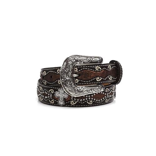 ARIAT Girls' Rhinestone Cross Conchos Faux Crocodile Belt thumbnail 3