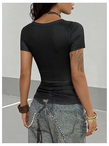 SOLY HUX Women's Graphic Tees Y2K Vintage Gothic Tops 2000s Streetwear Shirt Emo Scene Alternative Clothes for Women thumbnail 2