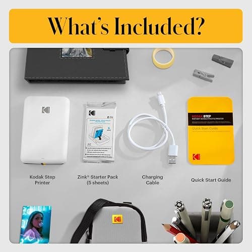 KODAK Step Instant Smartphone Photo Printer, Portable Mini Color Wireless Mobile Printer, Zink 2x3” (5.1x7.5 cm) Sticky-Back Photos, Bluetooth Compatible with iOS & Android Devices, Editing App, White thumbnail 3