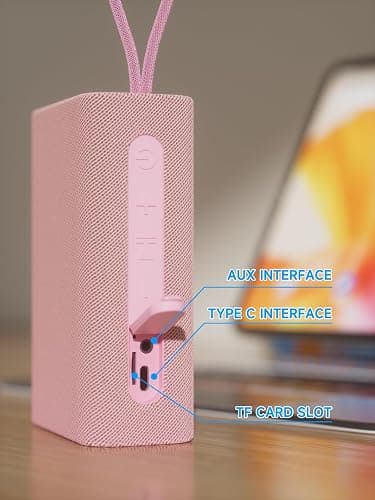 PEICHENG Speaker, Portable Wireless Bluetooth Speakers, Waterproof Loud Stereo Sound with RGB Lights TWS Paire Long Playtime for Home/Party/Outdoor, Electronic Gadgets(1PCS, Pink) thumbnail 6