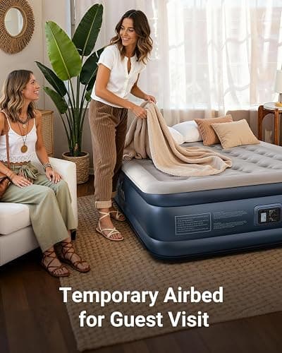 iDOO Queen Air Mattress with Built in Pump, 18 Raised Comfort Inflatable Mattress Blow up Mattress, Upgraded Four Chamber Portable Air Bed for Camping, Guests and Home, Colchon Inflable, 650 lbs Max thumbnail 7