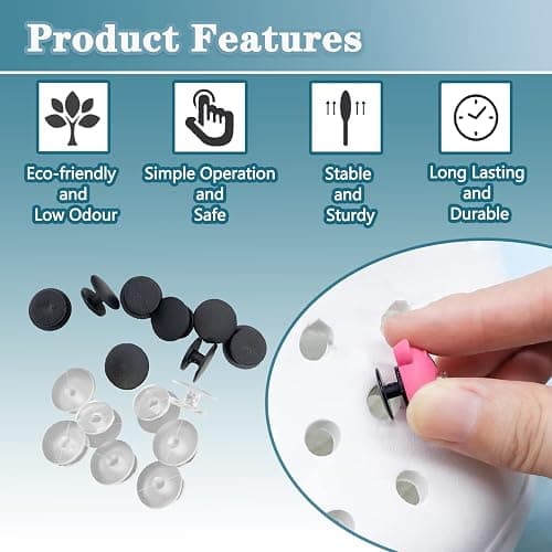 PUSNMI Buckle Plastic Button, Shoe Charm Backs Buttons Mixed Colors Black and Clear Round Buttons Accessories for Flat Shoe Charms, Wristband Charms Back, Factory DIY Ornaments 200pcs thumbnail 3