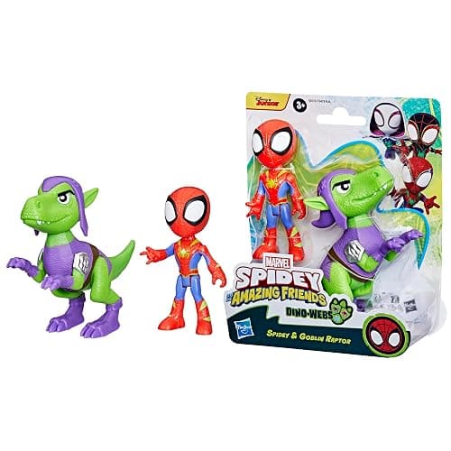 Marvel Spidey and His Amazing Friends Dino-Webs, Spidey and Goblin Raptor Action Figures Set, Super Hero Toys for Boys and Girls Ages 3 and Up thumbnail 8