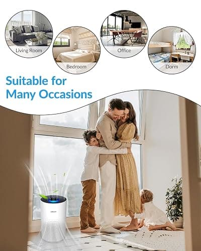 Air Purifiers for Home Bedroom, ADTARK Air Cleaner with H14 True HEPA 3-in-1 Filter, Sleep Mode & Aroma Function, 3 Light Modes, Room Air Purifier with 3 Timer for Office, Dorm, Hotel (White) thumbnail 8