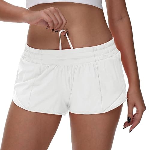 MCEDAR Women's Running Shorts Low Waisted 2.5"，Lightweight Active Workout Quick Dry Gym Athletic Sports Shorts Zip Pocket thumbnail 5