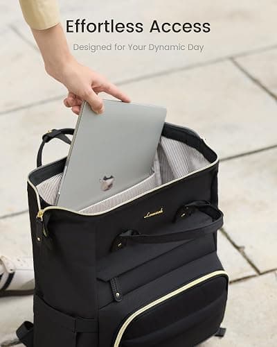 LOVEVOOK Laptop Backpack for Women, 15.6 Inch Work Business Backpacks Purse With Large Capacity, Waterproof Nurse Bag College Bookbag for School, Waterproof Casual Daypack for Travel thumbnail 3