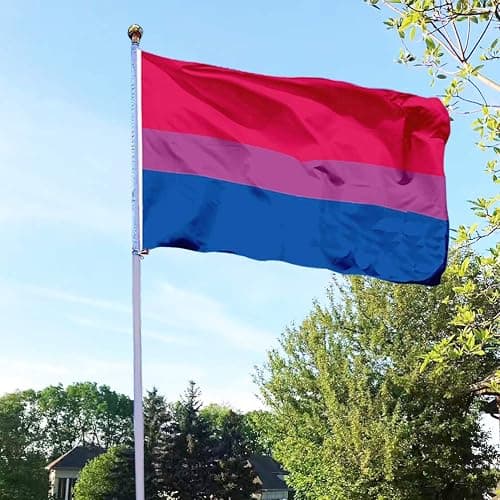 EKEV 3x5 Foot Bisexual Pride Flag - LGBT Bi Gay Flags with Brass Grommets & Canvas Header & Double Stitched & Vivid Bright Colors thumbnail 2