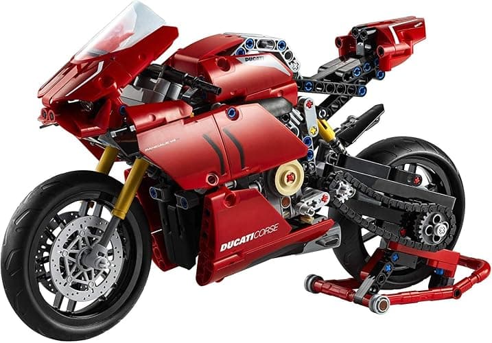 LEGO Technic Ducati Panigale V4 R Motorcycle 42107 Building Set - Collectible Superbike Display Model Kit with Gearbox and Working Suspension, Fun for Adults, and Motorcycle Enthusiasts thumbnail 5
