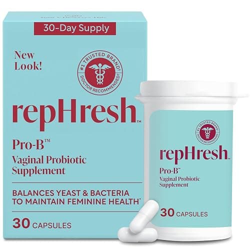 RepHresh Pro-B Probiotic Feminine Supplement, Balances Yeast and Bacteria, 30 Oral Capsules - Image 1