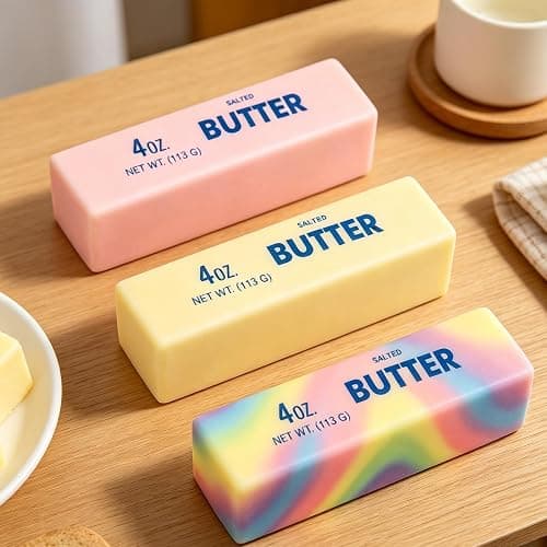 Butter Stick Fidget Toy, Slow Rebound Cute Butter Squeeze Stress Balls,Slow Rising Portable Squishy for Adults Anxiety & Stress Relief, Sensory Gifts for Office, Home thumbnail 6
