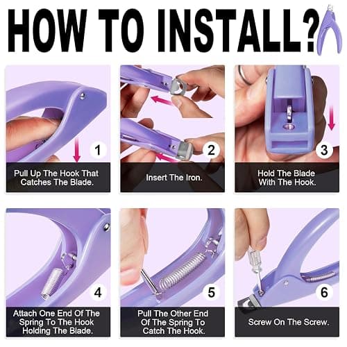 Light Purple Nail Clippers with Magnets Sizers for Acrylic Nails, Artificial Fake Nail False Nail Tip Cutter Trimmer Manicure Pedicure Sharp Blade Clip Tool For Salon Home Art Beauty thumbnail 9