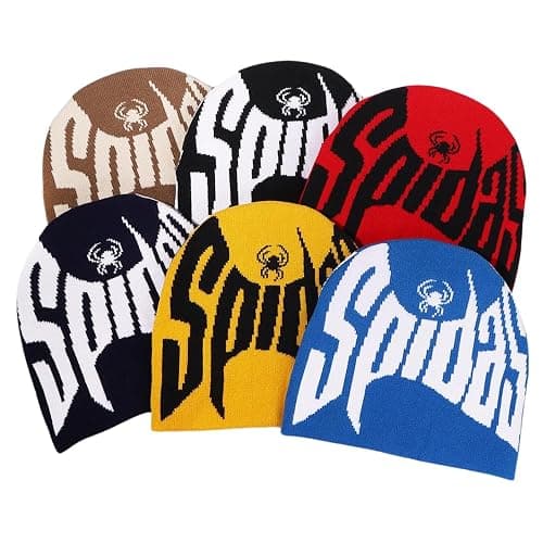 2THESTARS Y2K Beanie for Men Women Knitted Hat Winter Cap Gothic Spider Web Design Warm Skullies Cold Weather Knit Outdoor thumbnail 5