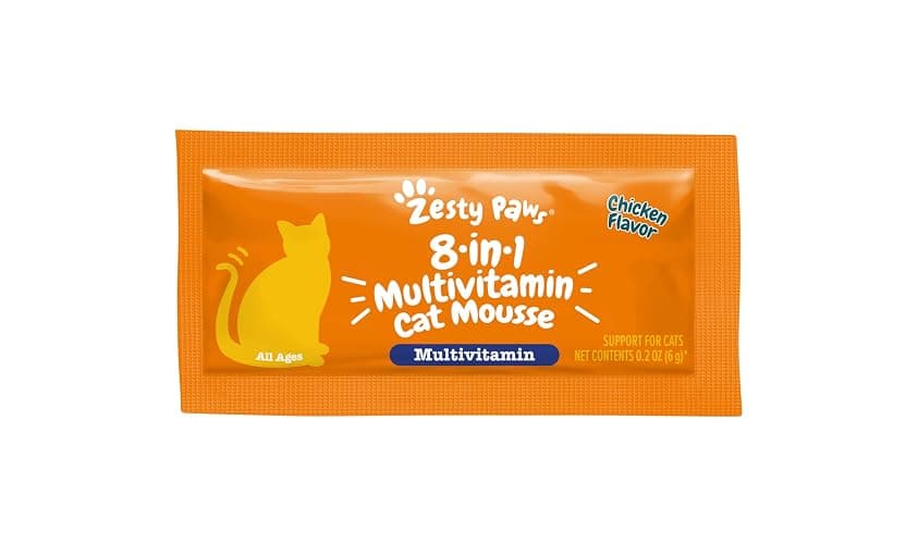 Zesty Paws 8-in-1 Multivitamin Cat Vitamins & Supplements Mousse - Cat Vitamins for Indoor Cats - Healthy Treat Squeeze Up for Gut, Immune, Heart, Skin & Coat Support - Chicken 14ct thumbnail 6