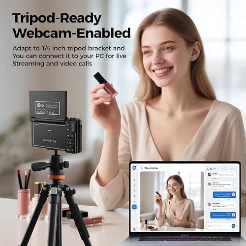 Digital Camera 4K for Photography Vlogging: 64MP Cameras for Video - 16X Zoom Photo Camera Gifts for Teens Ages 8-18 - 180°Flip Screen Compact Cámara - Point and Shoot Digital Cameras for YouTube thumbnail 6