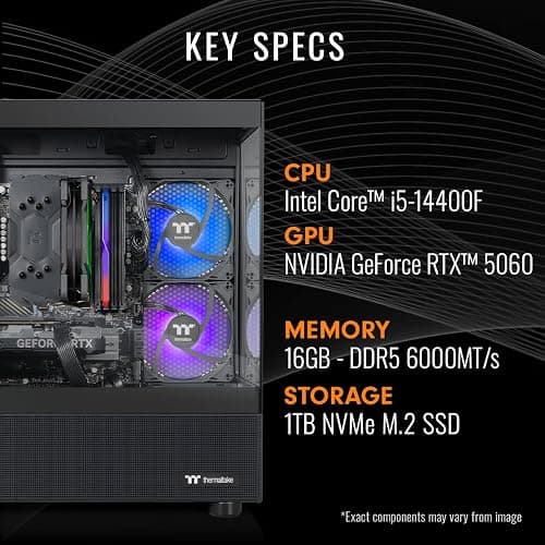 Thermaltake LCGS View i1460-170 Gaming Desktop (Intel Core™ i5-14400F, ToughRam 16GB DDR5 6000MT/s RGB Memory, NVIDIA GeForce® RTX 5060, 1TB NVMe M.2, WiFi, Windows 11) V17B-B760-560-LCS thumbnail 2