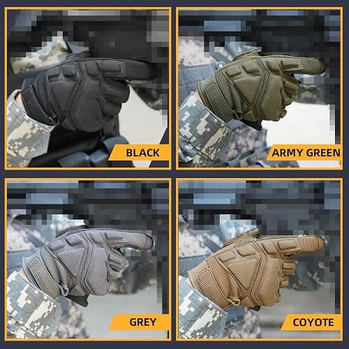 Seibertron S.O.L.A.G Series Tactical Gloves Full/Half Index Finger/Fingerless Touchscreen Impact Anti-Slip for Motorcycle Cycling Hiking Adults & Youth XXS-XXL thumbnail 5