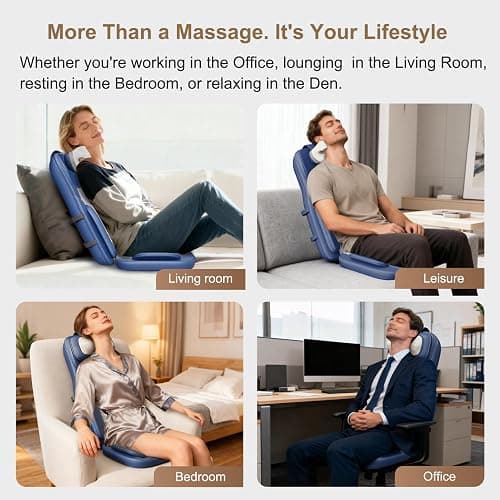 Rainwolf Shiatsu Neck and Back Massage Cushion with Heat - 4D Deep Tissue Kneading Full-Back Massager for Relief Fatigue, Adjustable Intensity & Height, for Office Chair & Home thumbnail 7