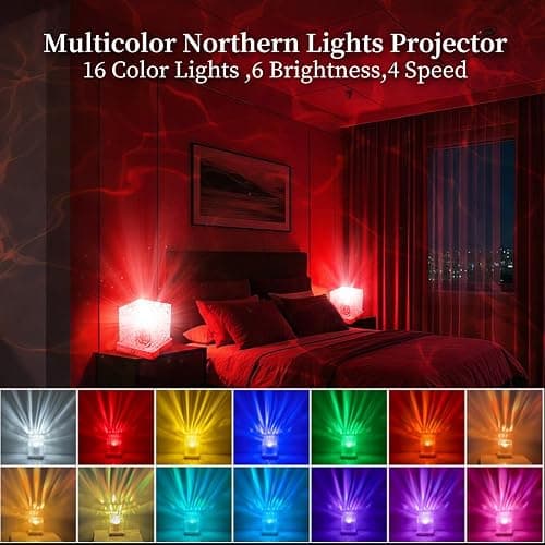LETOUR Ocean Lamp Luminorthe Cube Lamp Northern Lights Projector 16 Colors & 30 Modes Wave Night Light for Kids, Ceiling Projector for Bedroom/Party/Game Rooms thumbnail 3