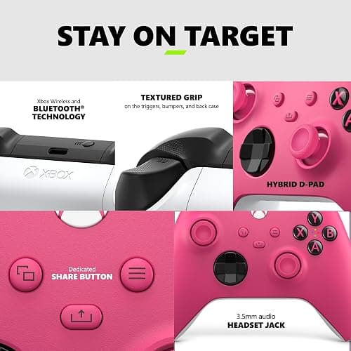 Xbox Wireless Gaming Controller (2025) – Deep Pink – Play on, Windows, Android, iOS, FireTV Sticks, Smart TVs, VR Headsets - Controller - Deep Pink thumbnail 4