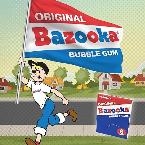 Bazooka Bubble Gum Original Nostalgia Mini-Wallet Pack - 6 Count (Pack of 12) thumbnail 6