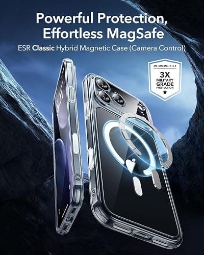ESR for iPhone 17 Pro Max Case, Camera Control, Compatible with MagSafe, Shockproof Military-Grade Protection, Magnetic Phone Case for iPhone 17 Pro Max, Classic Hybrid Case, Clear thumbnail 2