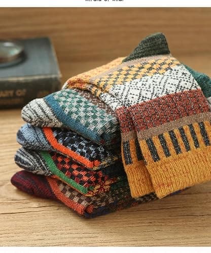 Kelabia Vintage Thick Knit Wool Socks for Women - Nordic Winter Cottagecore Socks - Warm & Soft thumbnail 6