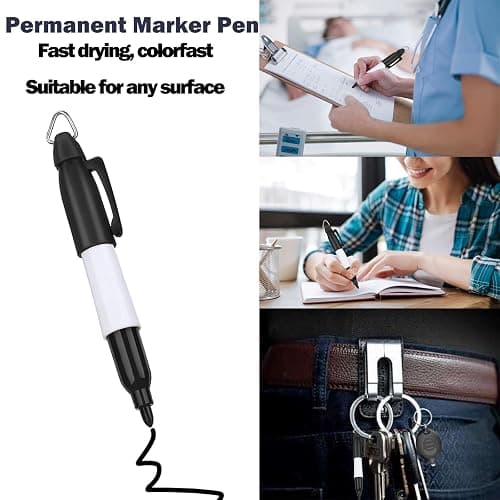 Daemson Mini LED Keychain Flashlights & Permanent Marker Pens, Badge Lights for Nurses 12 Lumen Battery Powered, Badge Reel Pen for Nurses Doctor Office Outdoor Gift (12PCS) thumbnail 3