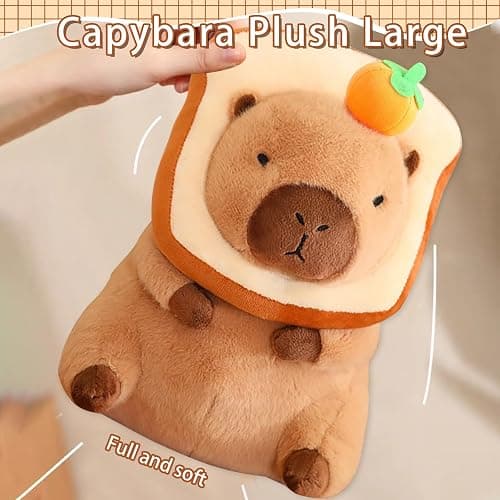 Acgtrick Cute Capybara Plush Soft Capybara Stuffed Animal with Bread Kawaii Capybara plushie with Orange Capybara Plush Toys Hugging Gifts for Kids Girls Boys 12 inch thumbnail 4