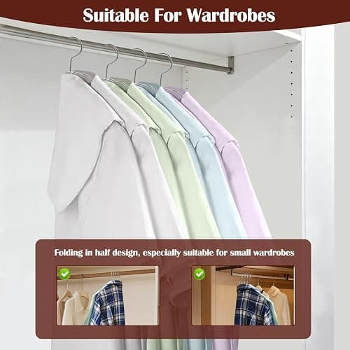 4 Pack Space Saving Hangers for Clothes, Foldable Metal Hangers, Collapsible Clothes Space Savers for Wall, Door, Closet Organizers and Storage, Small Space and Dorm Room Essentials, No Rod thumbnail 4