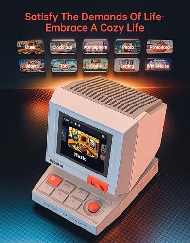 Divoom MiniToo Retro PC-Style Computer Speaker, Smart Pixel Screen with DIY Faces, Bluetooth & USB Audio, Alarm/White Noise Clock, Desk Setup Gift for Bedroom, Office & Gaming thumbnail 5