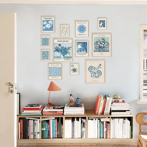 Aroutde Light Blue Wall Art Matisse Modern Wall Decor Coquette Aesthetic Blue Pictures Canvas Gallery Prints For Living Room Bedroon Dorm Set of 12 (Unframed) thumbnail 8