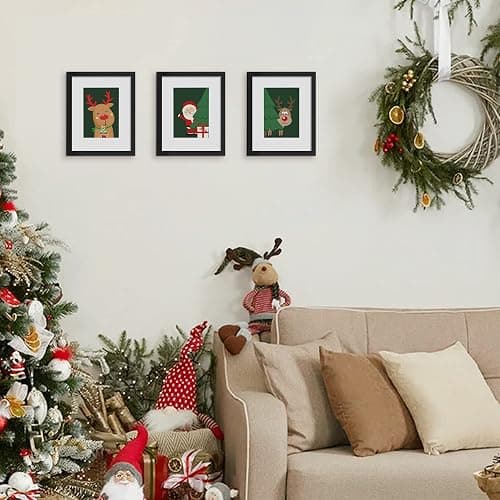 upsimples 8x10 Picture Frame Set of 5,Display Pictures 5x7 with Mat or 8x10 Without Mat,Wall Gallery Photo Frames, Black thumbnail 8