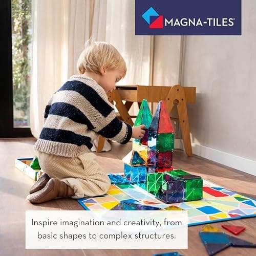 MAGNA-TILES Classic 100-Piece Magnetic Construction Set, The ORIGINAL Magnetic Building Brand thumbnail 8