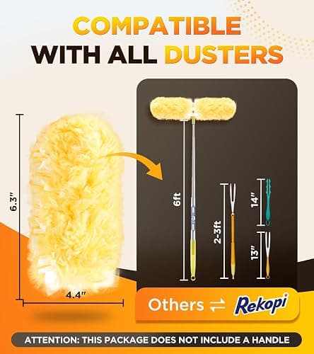 30 Count Heavy Duty Duster Refills for Swiffer, Multisurface 360° Larger Size Dusters with 4X Microfibers, Unscented Disposable Dusters for Cleaning Home, Blinds, Fans, Corners (Only Duster) thumbnail 4