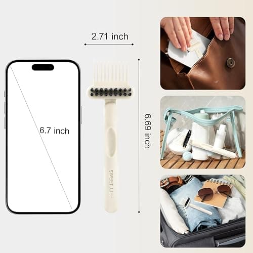 Jurrissa 2 Pack Hair Brush Cleaning Tool, 2-in-1 Cleaner Tool, Portable Cleaning Tool Set for Brush Comb Keyboard, Remover Rake for Removing Hair Dust, Home and Salon Use(White&Black) thumbnail 7